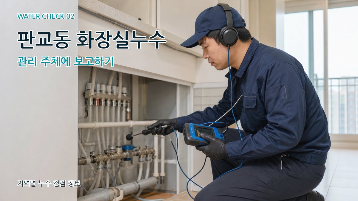 판교동 화장실누수 관리 주체에 보고하기