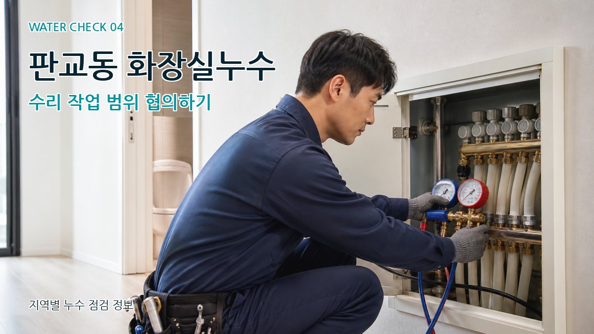 판교동 화장실누수 수리 작업 범위 협의하기