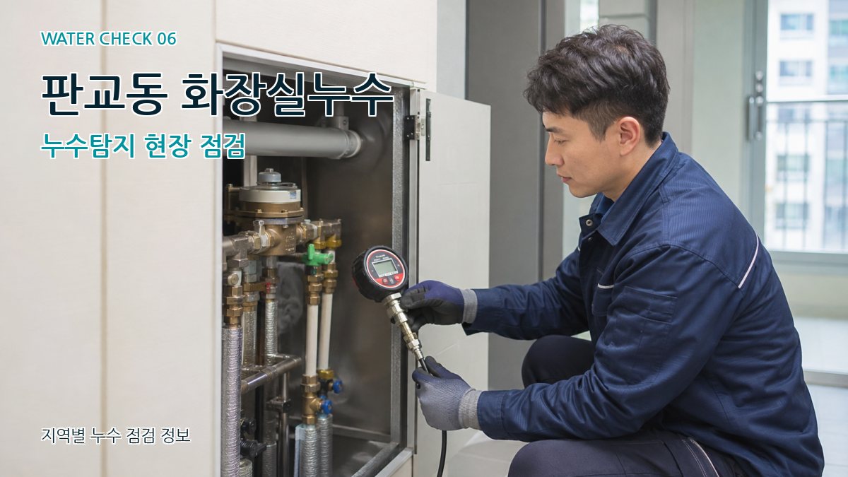 판교동 화장실누수 누수탐지 현장 점검