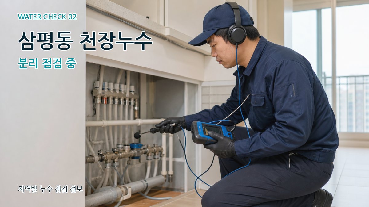 삼평동 천장누수 분리 점검 중