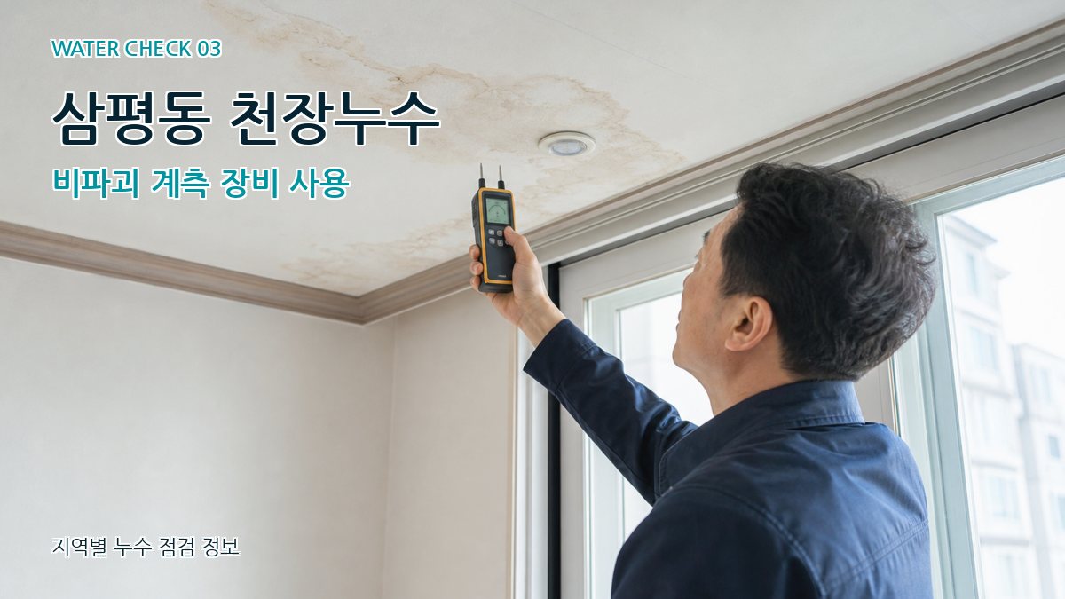 삼평동 천장누수 비파괴 계측 장비 사용