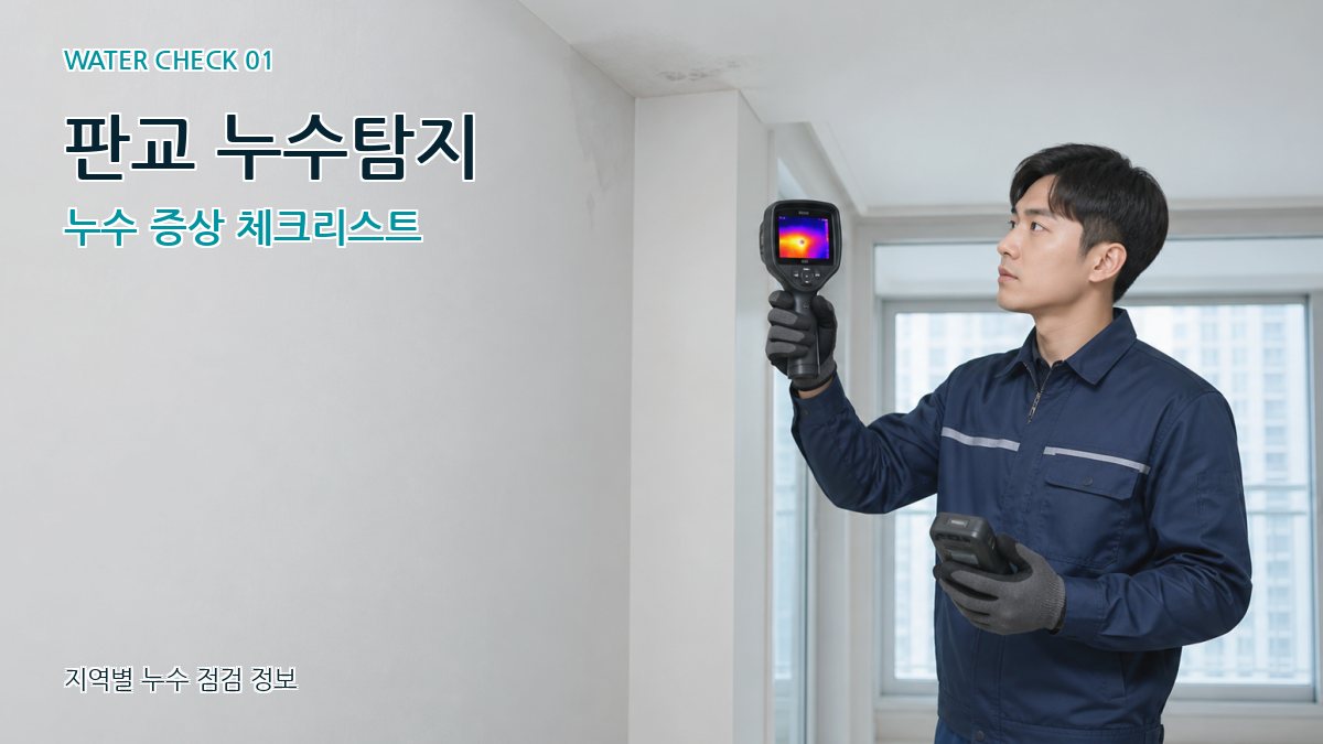 판교 누수탐지 누수 증상 체크리스트