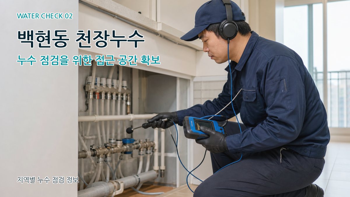 백현동 천장누수 누수 점검을 위한 접근 공간 확보