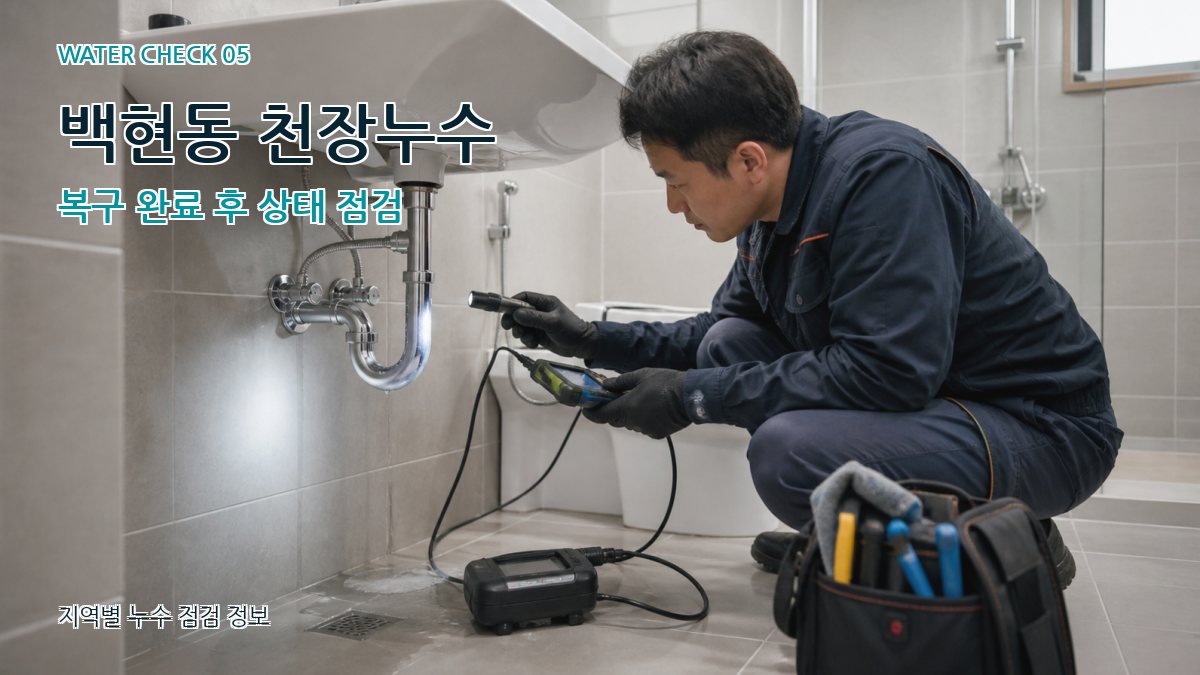 백현동 천장누수 복구 완료 후 상태 점검