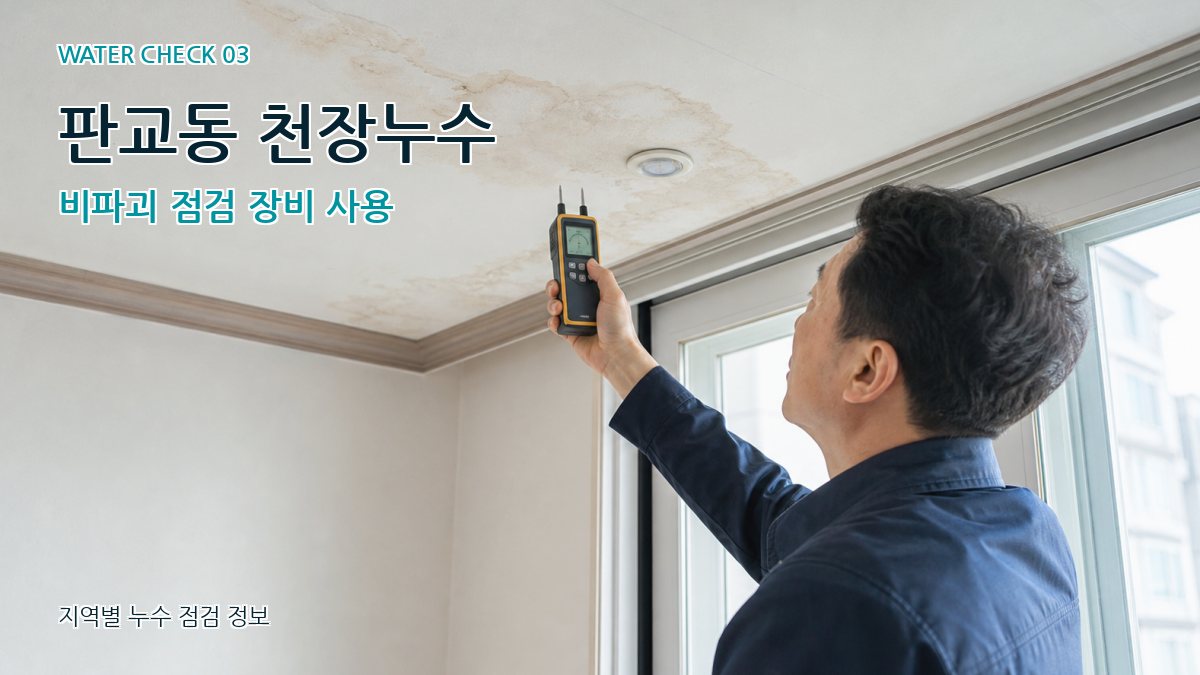 판교동 천장누수 누수탐지 이미지