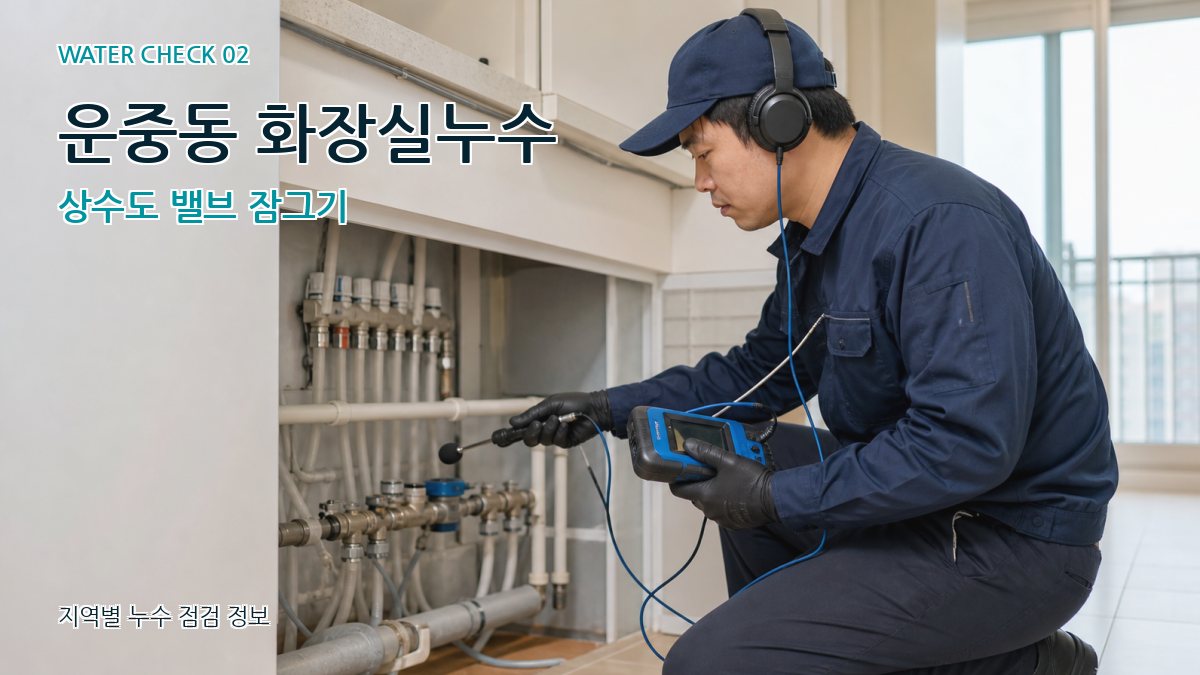 운중동 화장실누수 누수탐지 이미지