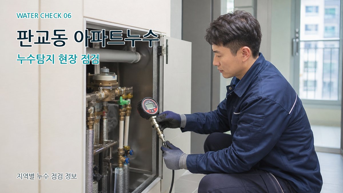 판교동 아파트누수 누수탐지 현장 점검